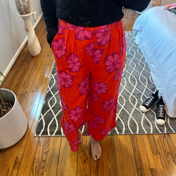 Rhode Linen Campbell Pants Scarlet Size 4 NWT - Picture 9 of 11